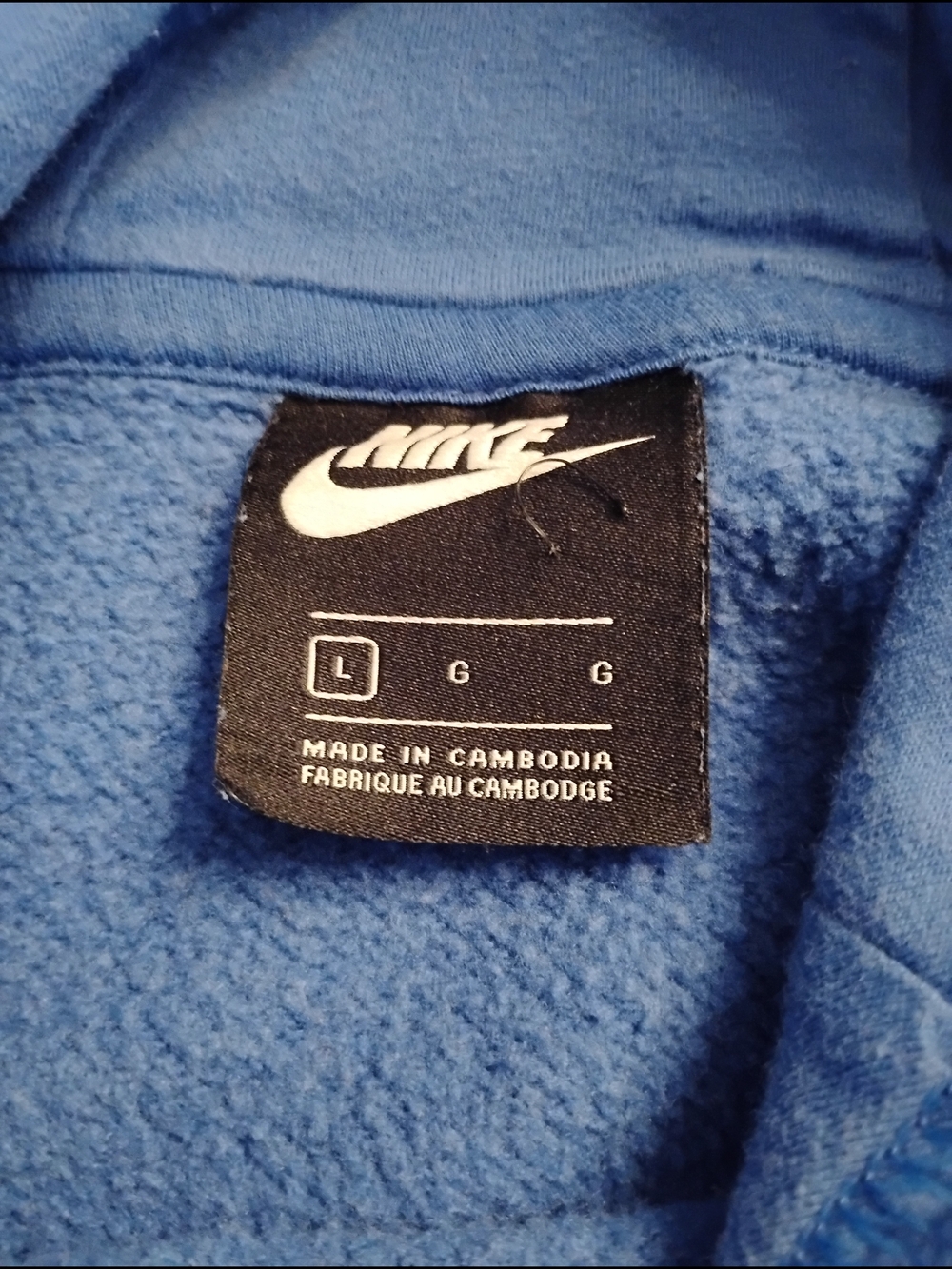 Nike Blue Crewneck Sweatshirt with Black Sleeves and White Logo - Picture 3 of 7
